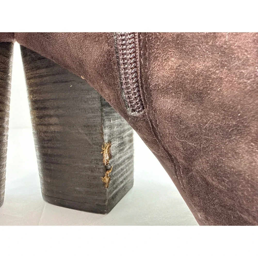 Jeffrey Campbell Chocolate Brown Ankle Boots Women Size 10 Block Heel